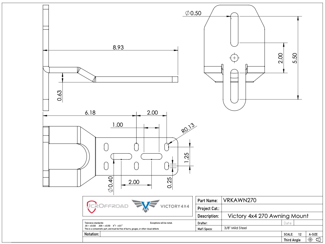 Heavy Duty 270 Degree Awning Mounts